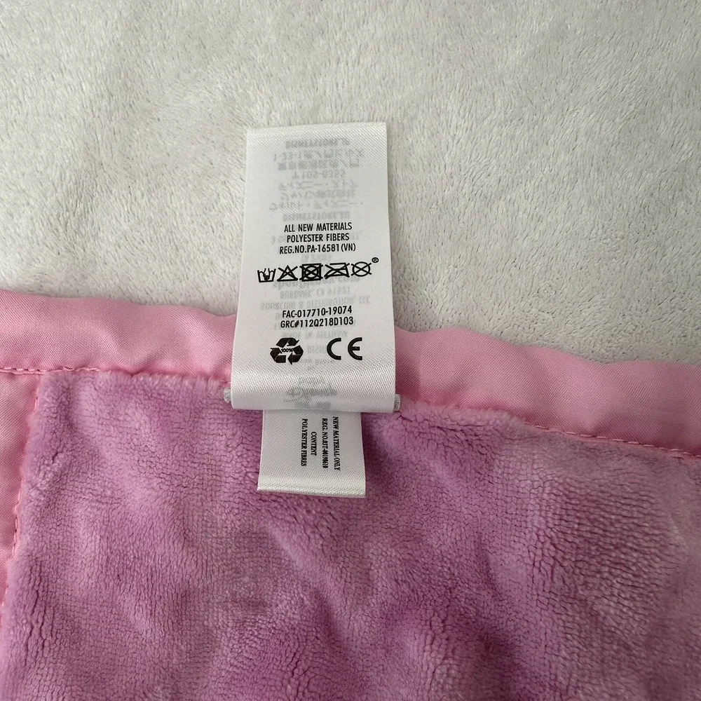 Disney Baby Pink Sleeping Minnie Mouse Blanket Embossed Star Satin Lovey 12